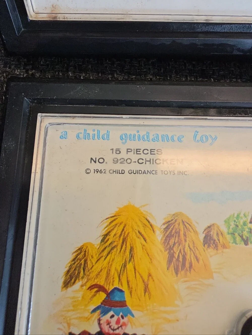 1962 Vintage Child Guidance Framed Magnetic Puzzles 920 Chicken 907 Turtle